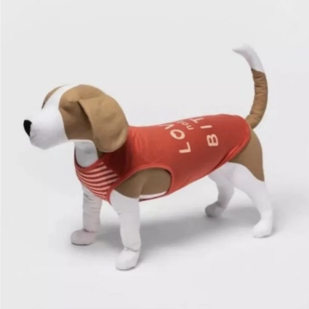 Coral X-LARGE DOG LOVER not a BITER Tank Top Pet Apparel Boots & Barkley